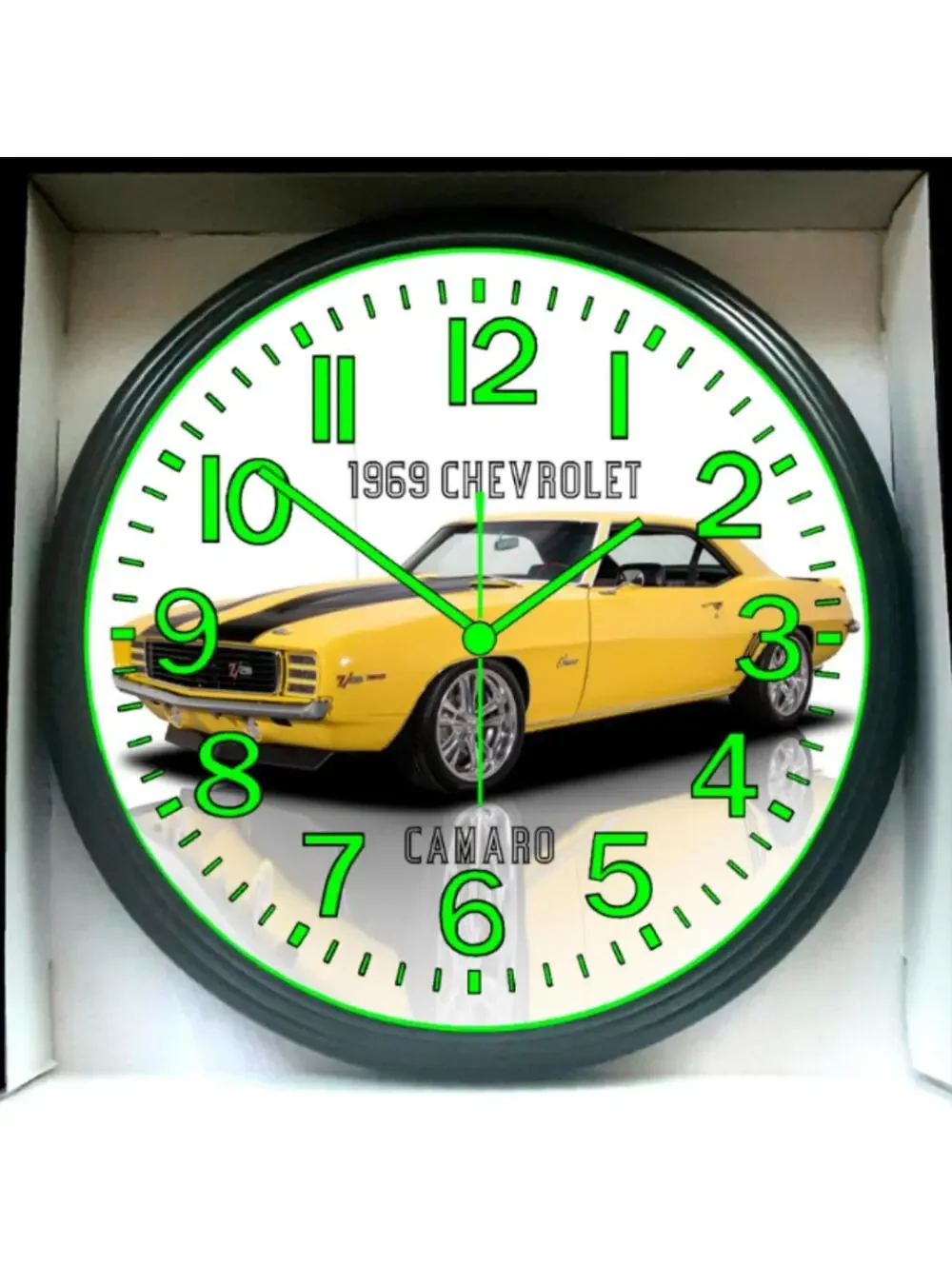 1969 Chevy Chevrolet Camaro Glow In The Dark Wall Clock New!